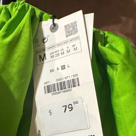 Zara Bright Green Crop Top - Picture 5 of 7